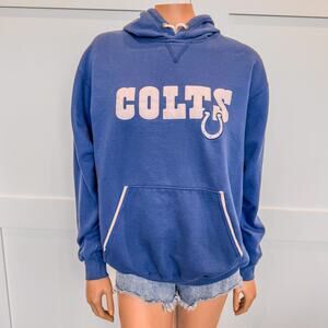 Vintage NFL Indianapolis COLTS Hoodie Sweatshirt, Blue and White, Size: Large